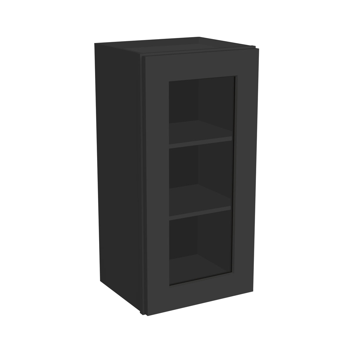 RTA Solid Wood Cabinet Shaker Glass Door Wall Cabinets Charcoal Black for Kitchen Bathroom and Laundry Storage (Glass Insert Sold Separately)