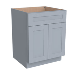 RTA Belmont Gray Bathroom Vanity Sink Base 2 Doors 1 False Drawer Front