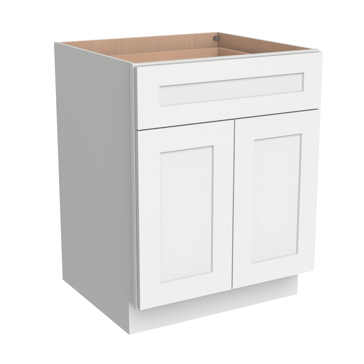 RTA  Solid Wood Shaker Origami White Kitchen Bathroom Base Cabinet with 1 Drawer 1 Shelf