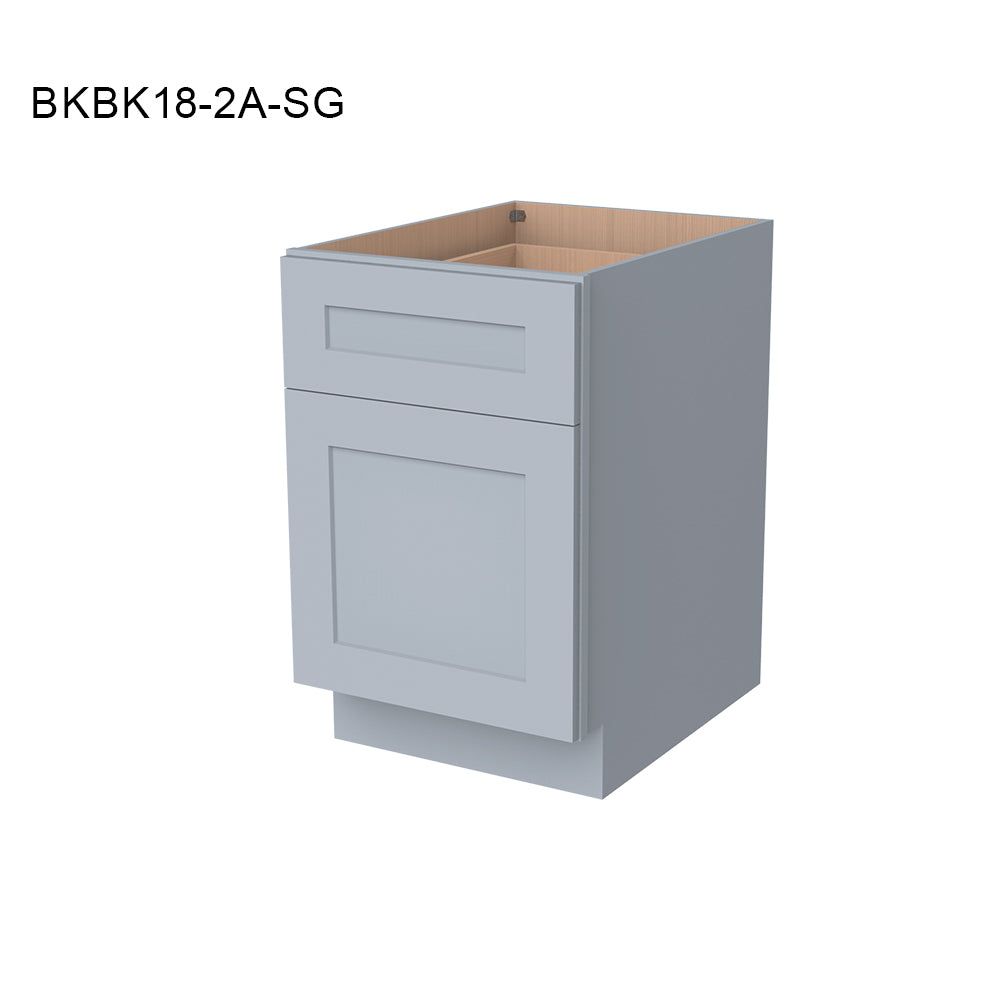 RTA Shaker Solid Wood Waste Basket Base Cabinet Gray for Kitchen, Bathroom & Laundry Storage