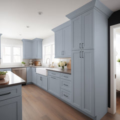 RTA Shaker Gray Solid Wood Wall Pantry Cabinet  for Kitchen Storage