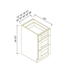 3 Drawers Base Cabinets （ Shaker Natural Wood）