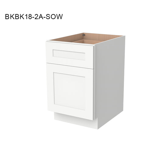 RTA Shaker Solid Wood Waste Basket Base Cabinet Origami White for Kitchen, Bathroom & Laundry Storage 1000