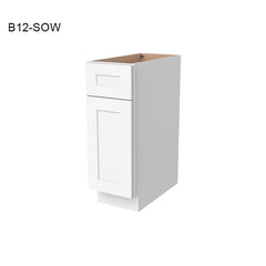 Shaker Origami White Solid Wood RTA Base Cabinet for Kitchen, Bathroom & Laundry Storage, 1 Door 1 Drawer 1 Shelf