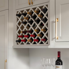 RTA Shaker Solid Wood Wine Rack Cabinets with Lattice Panels Wall Cabinet Origami White for Kitchen Storage