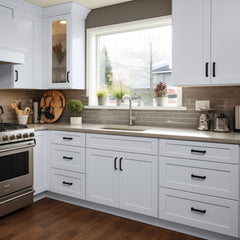 RTA Solid Wood Shaker White Sink Base Cabinet for Kitchen Bathroom Storage with 2 Doors and 1 False Drawer Front