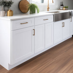 Shaker White Solid Wood RTA Base Cabinet for Kitchen, Bathroom & Laundry Storage, 1 Door 1 Drawer 1 Shelf