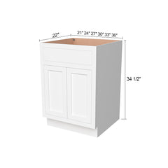 RTA Solid Wood Cabinet Inset Origami White Vanity Cabinets for Kitchen Bathroom and Laundry Storage