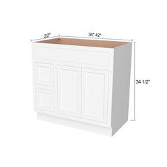 RTA Solid Wood Cabinet Inset Origami White Vanity Cabinets for Kitchen Bathroom and Laundry Storage