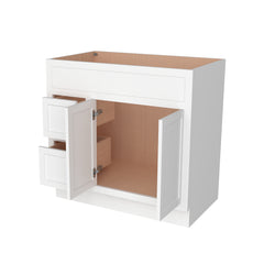 RTA Solid Wood Cabinet Inset Origami White Vanity Cabinets for Kitchen Bathroom and Laundry Storage