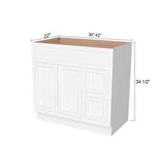 RTA Solid Wood Cabinet Inset Origami White Vanity Cabinets for Kitchen Bathroom and Laundry Storage