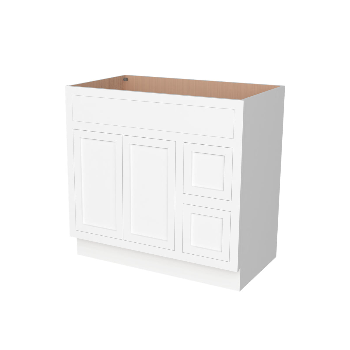 RTA Solid Wood Cabinet Inset Origami White Vanity Cabinets for Kitchen Bathroom and Laundry Storage