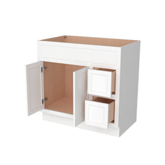 RTA Solid Wood Cabinet Inset Origami White Vanity Cabinets for Kitchen Bathroom and Laundry Storage