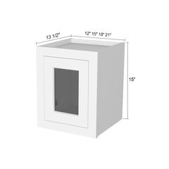 RTA Solid Wood Cabinet Inset Origami White Glass Door Wall Cabinets for Kitchen Bathroom and Laundry Storage (Glass Insert Sold Separately)