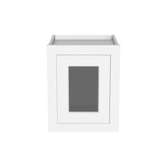 RTA Solid Wood Cabinet Inset Origami White Glass Door Wall Cabinets for Kitchen Bathroom and Laundry Storage (Glass Insert Sold Separately)