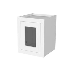 RTA Solid Wood Cabinet Inset Origami White Glass Door Wall Cabinets for Kitchen Bathroom and Laundry Storage (Glass Insert Sold Separately)