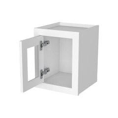 RTA Solid Wood Cabinet Inset Origami White Glass Door Wall Cabinets for Kitchen Bathroom and Laundry Storage (Glass Insert Sold Separately)