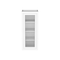 RTA Solid Wood Cabinet Inset Origami White Glass Door Wall Cabinets for Kitchen Bathroom and Laundry Storage (Glass Insert Sold Separately)
