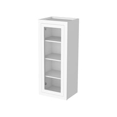 RTA Solid Wood Cabinet Inset Origami White Glass Door Wall Cabinets for Kitchen Bathroom and Laundry Storage (Glass Insert Sold Separately)