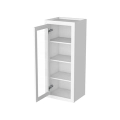 RTA Solid Wood Cabinet Inset Origami White Glass Door Wall Cabinets for Kitchen Bathroom and Laundry Storage (Glass Insert Sold Separately)