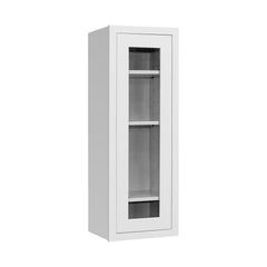 RTA Solid Wood Cabinet Inset Origami White Glass Door Wall Cabinets for Kitchen Bathroom and Laundry Storage (Glass Insert Sold Separately)