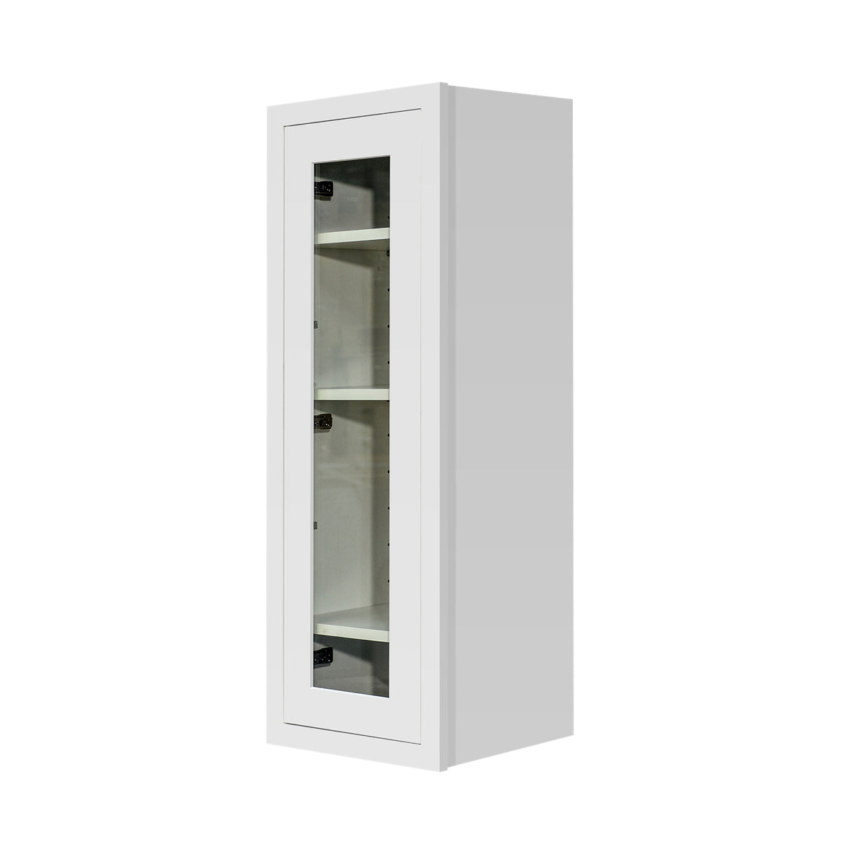 RTA Solid Wood Cabinet Inset Origami White Glass Door Wall Cabinets for Kitchen Bathroom and Laundry Storage (Glass Insert Sold Separately)