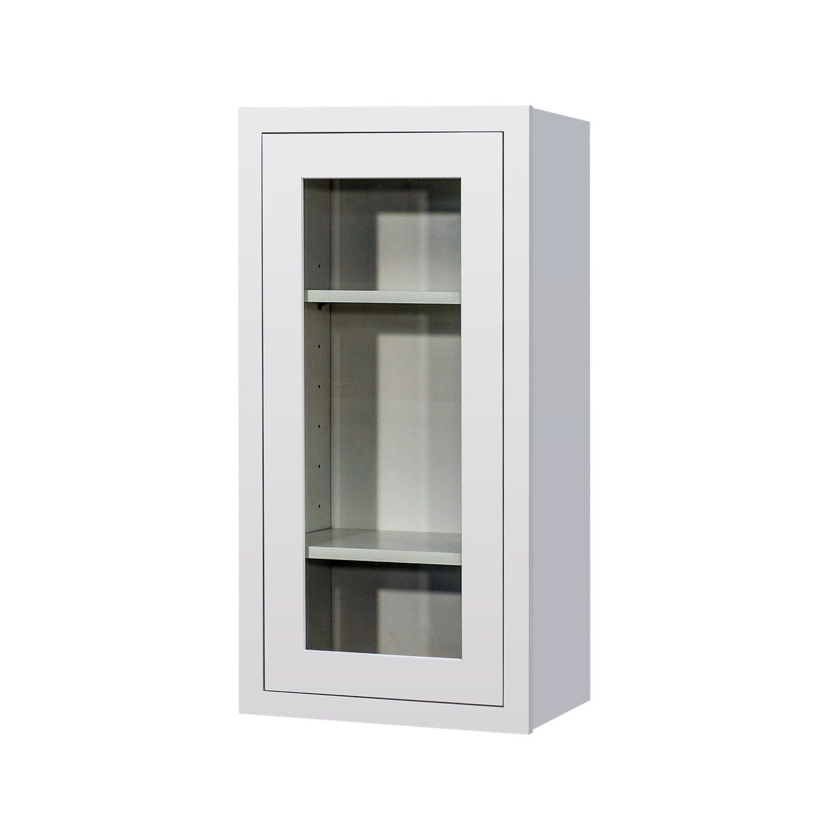 RTA Solid Wood Cabinet Inset Origami White Glass Door Wall Cabinets for Kitchen Bathroom and Laundry Storage (Glass Insert Sold Separately)