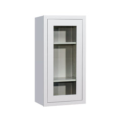 RTA Solid Wood Cabinet Inset Origami White Glass Door Wall Cabinets for Kitchen Bathroom and Laundry Storage (Glass Insert Sold Separately)