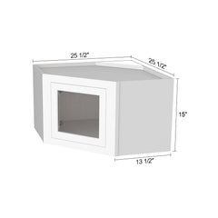 RTA Solid Wood Cabinet Inset Origami White Glass Door Wall Cabinets for Kitchen Bathroom and Laundry Storage (Glass Insert Sold Separately)
