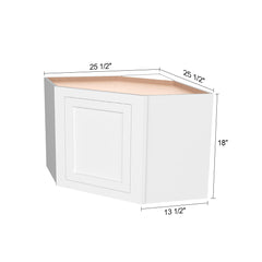 RTA Solid Wood Inset Wall Diagonal Corner Cabinets Origami White for Kitchen Bathroom and Laundry Storage
