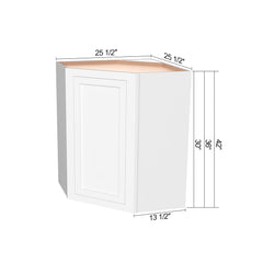 RTA Solid Wood Inset Wall Diagonal Corner Cabinets Origami White for Kitchen Bathroom and Laundry Storage