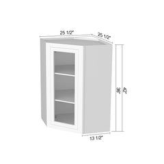 RTA Solid Wood Cabinet Inset Origami White Glass Door Wall Cabinets for Kitchen Bathroom and Laundry Storage (Glass Insert Sold Separately)