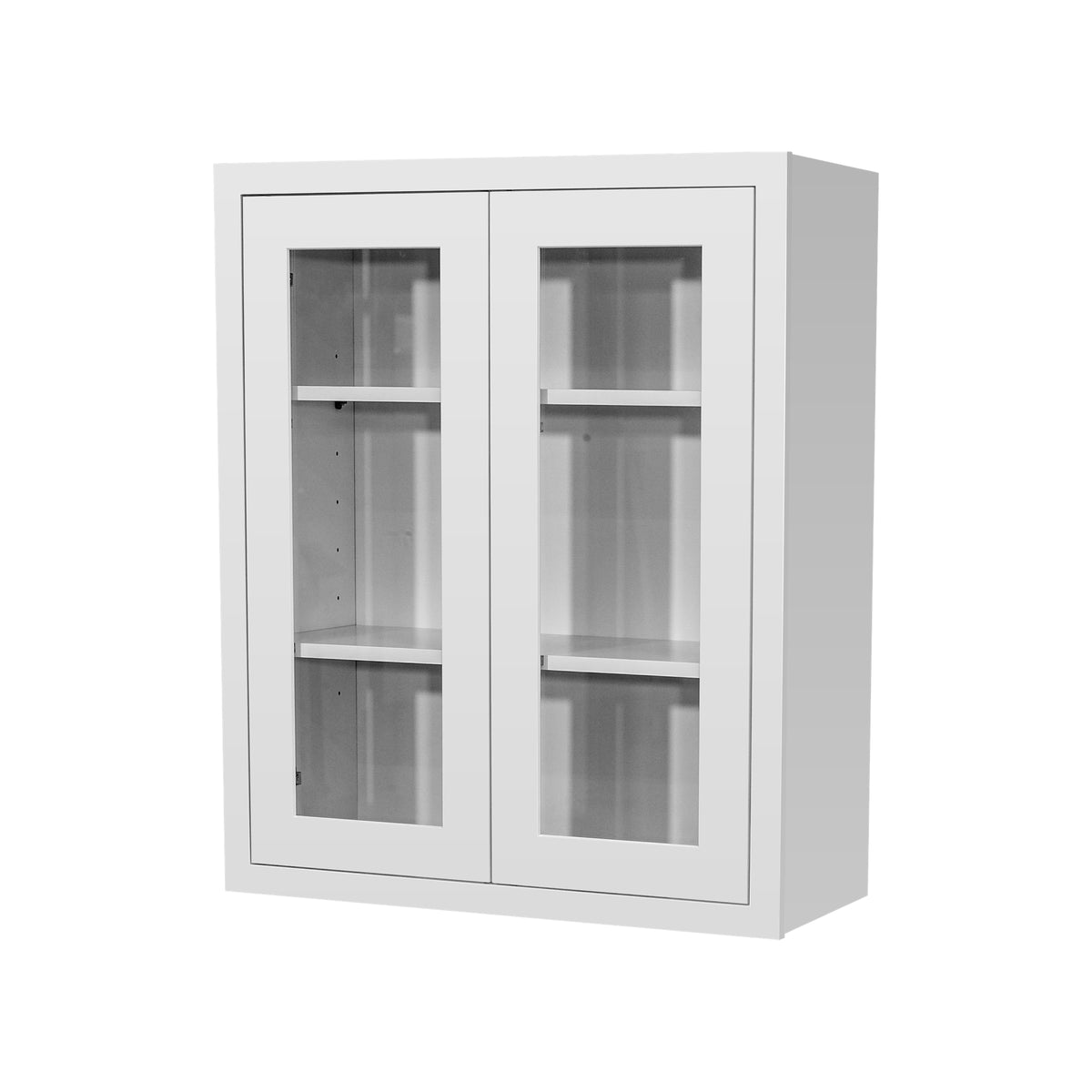 RTA Solid Wood Cabinet Inset Origami White Glass Door Wall Cabinets for Kitchen Bathroom and Laundry Storage (Glass Insert Sold Separately)