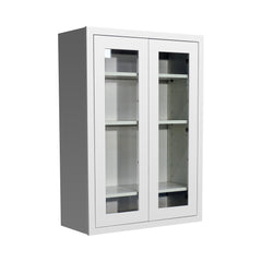 RTA Solid Wood Cabinet Inset Origami White Glass Door Wall Cabinets for Kitchen Bathroom and Laundry Storage (Glass Insert Sold Separately)