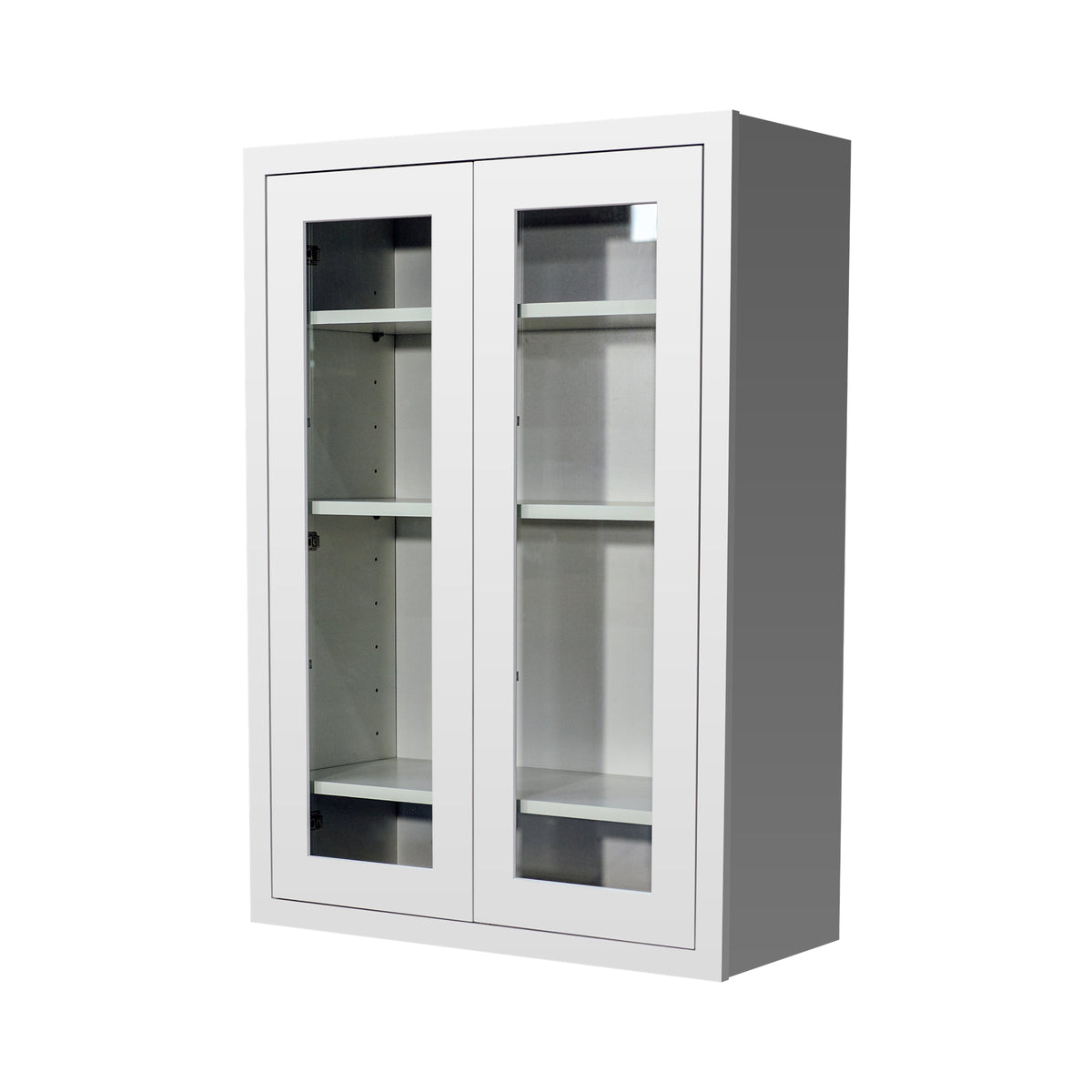 RTA Solid Wood Cabinet Inset Origami White Glass Door Wall Cabinets for Kitchen Bathroom and Laundry Storage (Glass Insert Sold Separately)