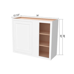 RTA Solid Wood Inset Wall Blind Corner Cabinets Origami White for Kitchen Bathroom and Laundry Storage