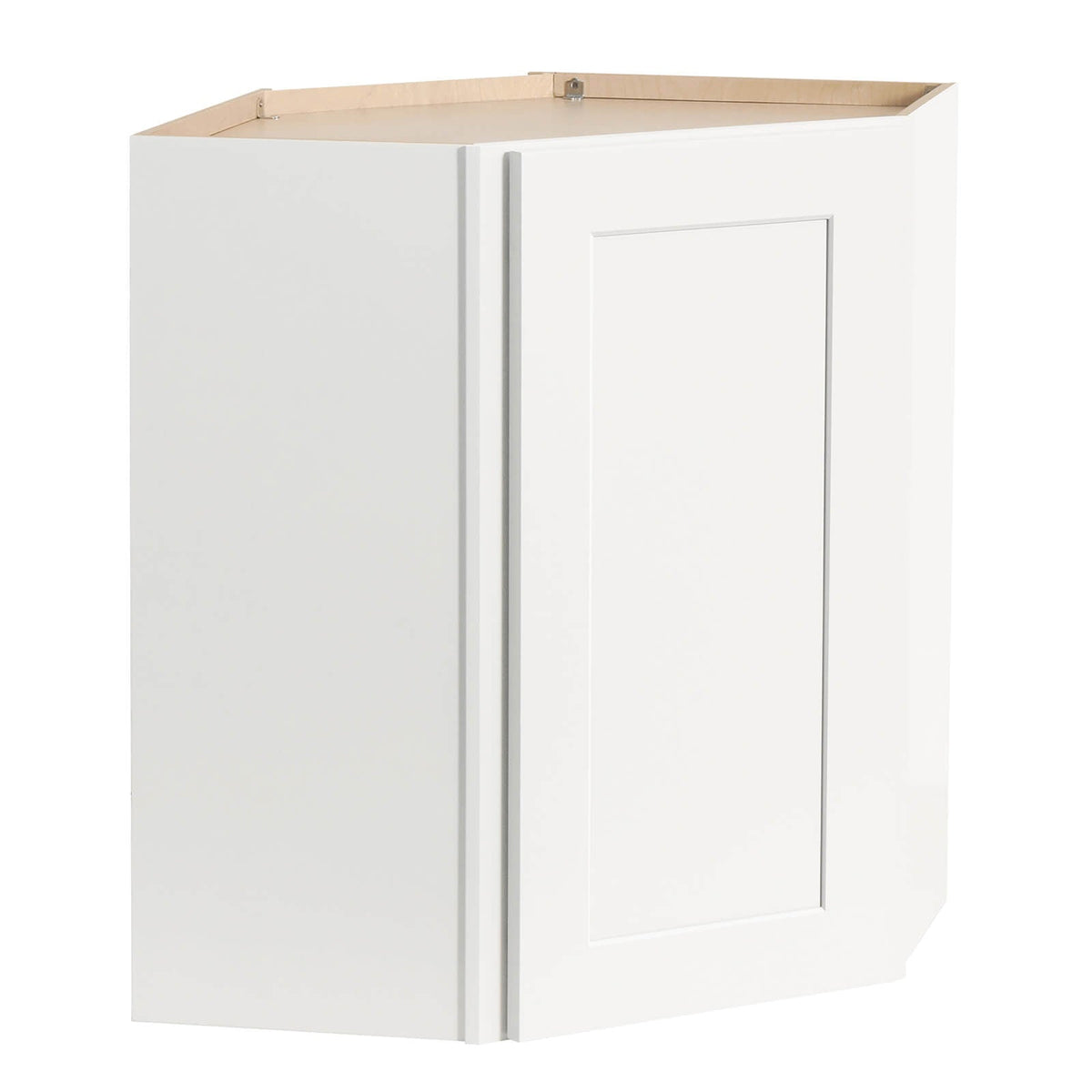 RTA Solid Wood Shaker Origami Wall Diagonal Corner Cabinet for Kitchen, Bathroom & Laundry Storage, 1 Door 2 Shelves