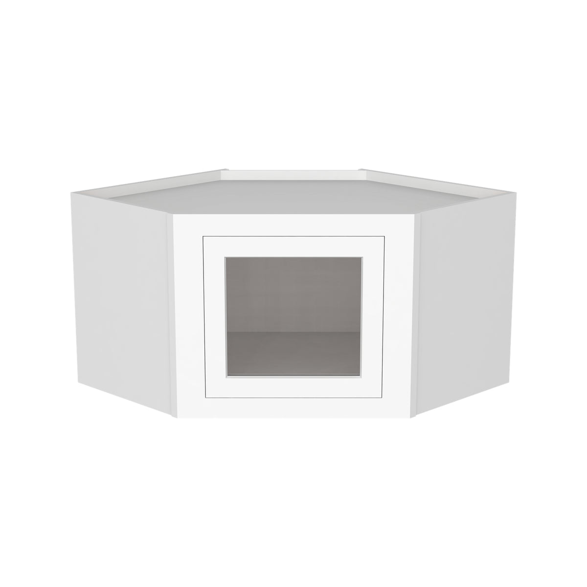 RTA Solid Wood Cabinet Inset Origami White Glass Door Wall Cabinets for Kitchen Bathroom and Laundry Storage (Glass Insert Sold Separately)
