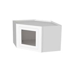 RTA Solid Wood Cabinet Inset Origami White Glass Door Wall Cabinets for Kitchen Bathroom and Laundry Storage (Glass Insert Sold Separately)