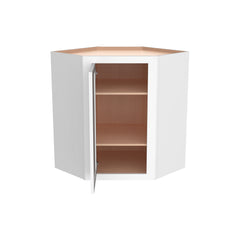 RTA Solid Wood Inset Wall Diagonal Corner Cabinets Origami White for Kitchen Bathroom and Laundry Storage