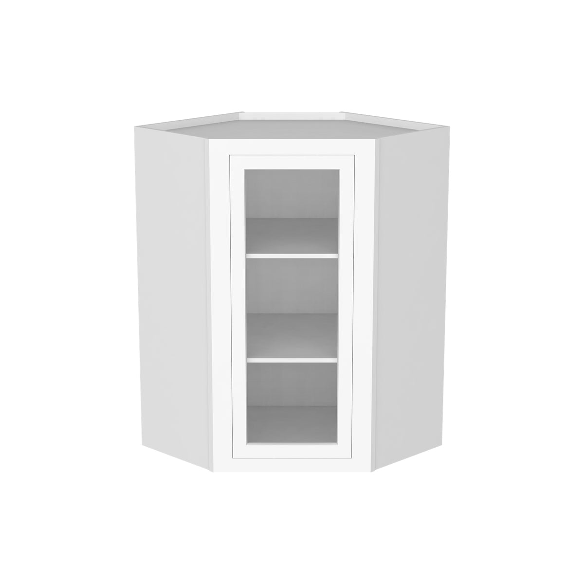 RTA Solid Wood Cabinet Inset Origami White Glass Door Wall Cabinets for Kitchen Bathroom and Laundry Storage (Glass Insert Sold Separately)