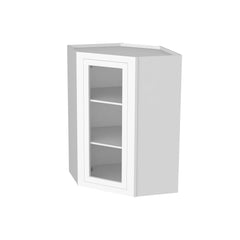 RTA Solid Wood Cabinet Inset Origami White Glass Door Wall Cabinets for Kitchen Bathroom and Laundry Storage (Glass Insert Sold Separately)