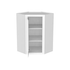 RTA Solid Wood Cabinet Inset Origami White Glass Door Wall Cabinets for Kitchen Bathroom and Laundry Storage (Glass Insert Sold Separately)
