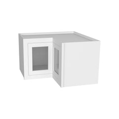 RTA Solid Wood Cabinet Inset Origami White Glass Door Wall Cabinets for Kitchen Bathroom and Laundry Storage (Glass Insert Sold Separately)