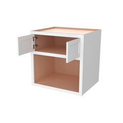 RTA Solid Wood Inset Wall Microwave Open Shelf Cabinets Origami White for Kitchen Storage