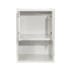 RTA Solid Wood Inset Wall Microwave Open Shelf Cabinets Origami White for Kitchen Storage