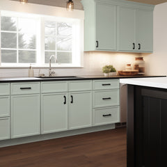 RTA Newtown Solid Wood Sink Base Cabinet Jade Green for Kitchen, 2 Doors 2 Fake Drawer Front