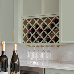 RTA Newtown Solid Wood Wine Rack Cabinets with Lattice Panels Wall Cabinet Jade Green for Kitchen Storage