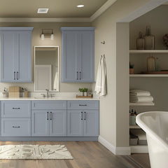 Shaker Vanity Solid Wood RTA Sink Base Cabinet Gray for Bathroom Storage, 2 Doors 1 False Drawer Front