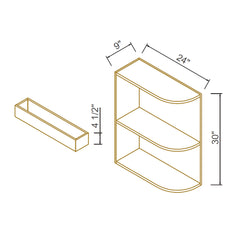 [SNW-BES09] RTA Solid Wood Base End Open Shelf Cabinet